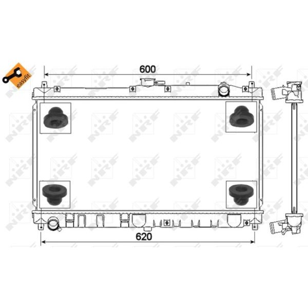 Слика на Воден радиатор (ладник) NRF EASY FIT 53317 за Mazda MX-5 (NB) 1.8 16V - 140 коњи бензин