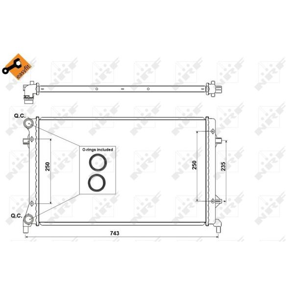 Слика на Воден радиатор (ладник) NRF EASY FIT 53404 за Skoda Laura (1Z3) 1.4 - 75 коњи бензин