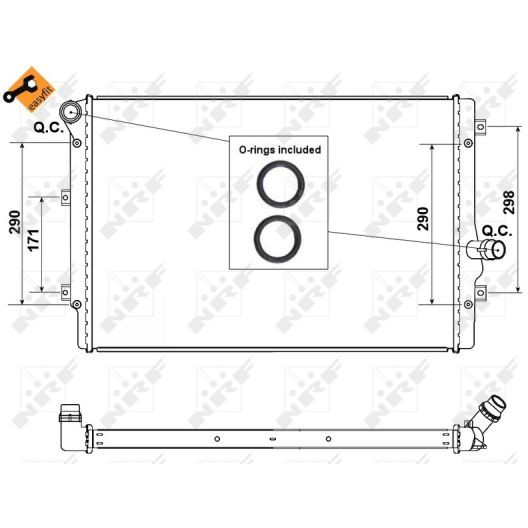 Слика на Воден радиатор (ладник) NRF EASY FIT 53425 за Seat Leon (1P1) 1.6 TDI - 105 коњи дизел