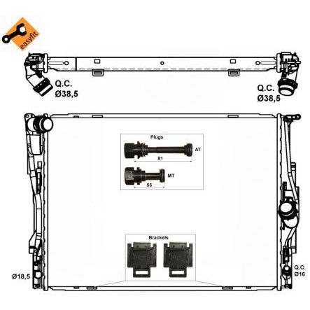 Слика на Воден радиатор (ладник) NRF EASY FIT 53474 за BMW 3 Touring E91 330 i - 272 коњи бензин