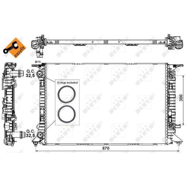 Слика на Воден радиатор (ладник) NRF EASY FIT 53718 за Audi A4 Avant (8K5, B8) 1.8 TFSI - 170 коњи бензин