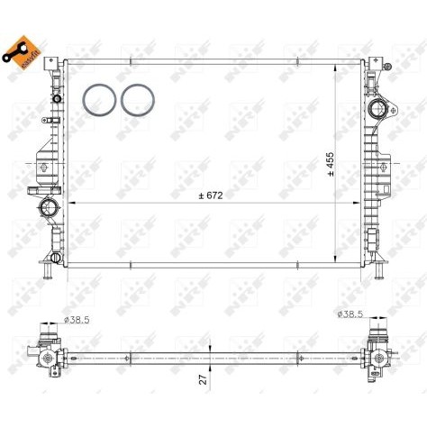 Слика на Воден радиатор (ладник) NRF EASY FIT 53811 за Volvo V60 2.0 D3 - 150 коњи дизел