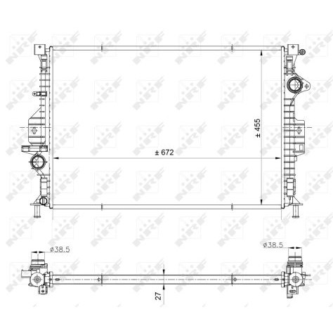 Слика на Воден радиатор (ладник) NRF EASY FIT 53812 за Ford Mondeo 4 2.0 TDCi - 136 коњи дизел