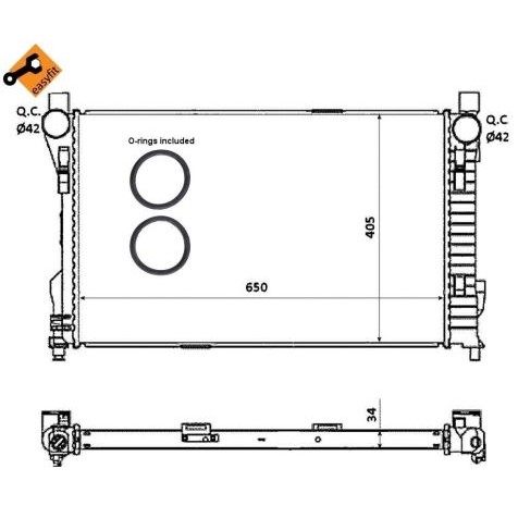 Слика на Воден радиатор (ладник) NRF EASY FIT 53854 за Mercedes C-class Saloon (w203) C 270 CDI (203.016) - 170 коњи дизел