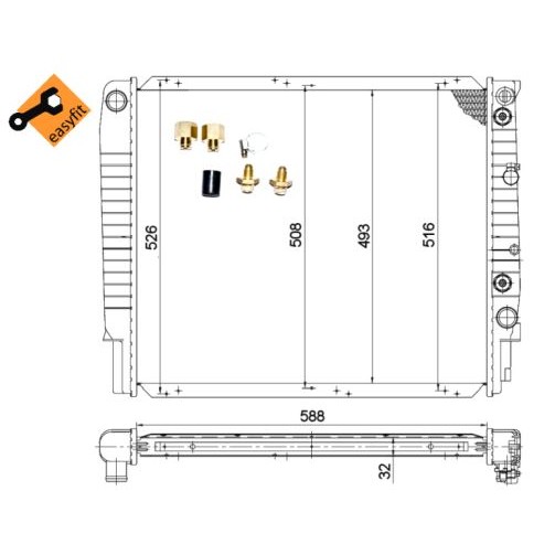 Слика на Воден радиатор (ладник) NRF EASY FIT 53998 за Volvo 960 Saloon 2 (964) 2.5 - 170 коњи бензин