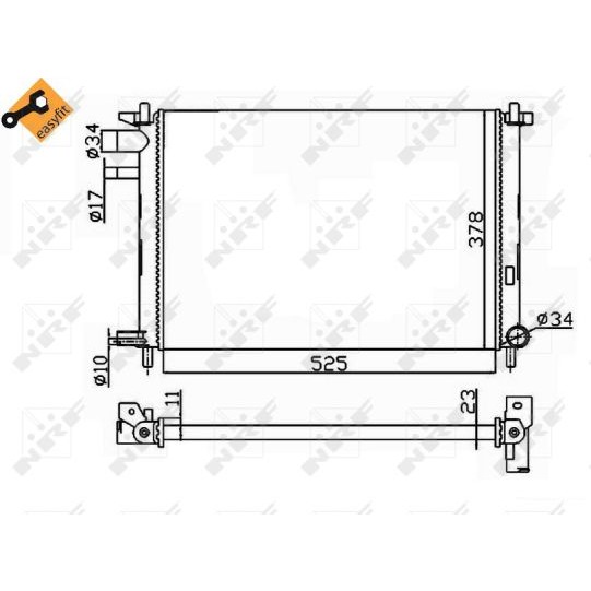 Слика на Воден радиатор (ладник) NRF EASY FIT 54667 за Ford Fiesta Saloon 2001 1.6 - 99 коњи бензин