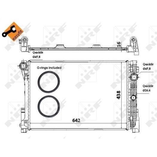 Слика на Воден радиатор (ладник) NRF EASY FIT 58336 за Mercedes C-class Estate (s204) C 200 CGI (204.248) - 184 коњи бензин