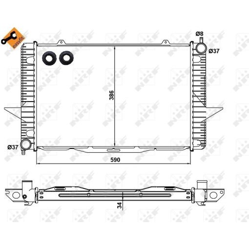 Слика на Воден радиатор (ладник) NRF EASY FIT 58342 за Volvo S70 Saloon (P80) 2.4 - 170 коњи бензин