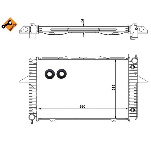 Слика на Воден радиатор (ладник) NRF EASY FIT 58343 за Volvo S70 Saloon (P80) 2.0 - 126 коњи бензин