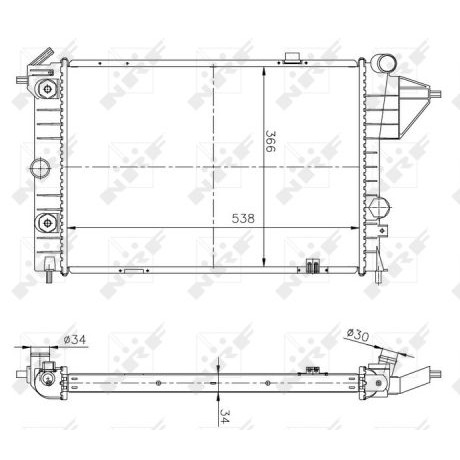 Слика на Воден радиатор (ладник) NRF Economy Class 513508A за Opel Vectra A Hatchback 2.0 i - 115 коњи бензин