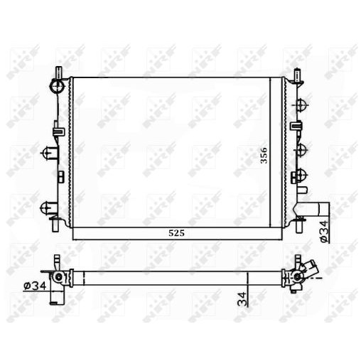 Слика на Воден радиатор (ладник) NRF Economy Class 514436A за Ford Escort \'91 Courrier (AVL) 1.8 D - 60 коњи дизел