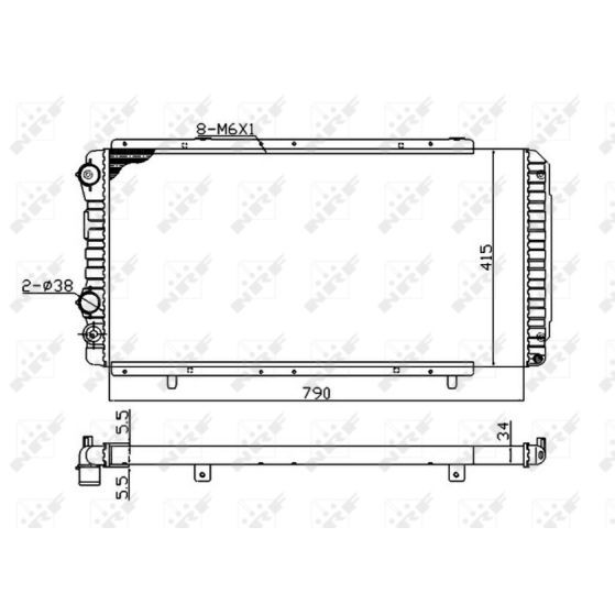 Слика на Воден радиатор (ладник) NRF Economy Class 52062A за Citroen Jumper BOX 244 2.2 HDi - 101 коњи дизел