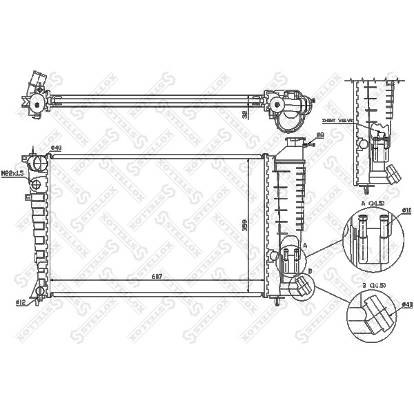 Слика на Воден радиатор (ладник) STELLOX 10-25672-SX