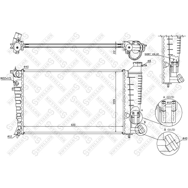 Слика на Воден радиатор (ладник) STELLOX 10-25674-SX