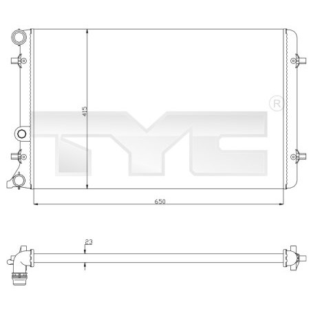 Слика на Воден радиатор (ладник) TYC 702-0033 за Audi A3 (8L1) S3 quattro - 224 коњи бензин