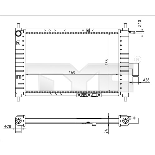 Слика на Воден радиатор (ладник) TYC 706-0023-R