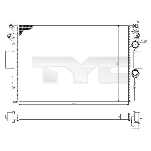 Слика на Воден радиатор (ладник) TYC 715-0001-R