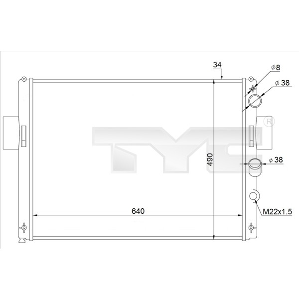 Слика на Воден радиатор (ладник) TYC 715-0003-R за камион Iveco Daily 1 Box 35-10 (15034111, 15034204, 15034211, 15034215, 15034217, 150 - 103 коњи дизел