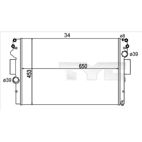 Слика на Воден радиатор (ладник) TYC 715-0004-R за камион Iveco Daily 2 Bus Box 35 C 14, 35 S 14 - 136 коњи дизел