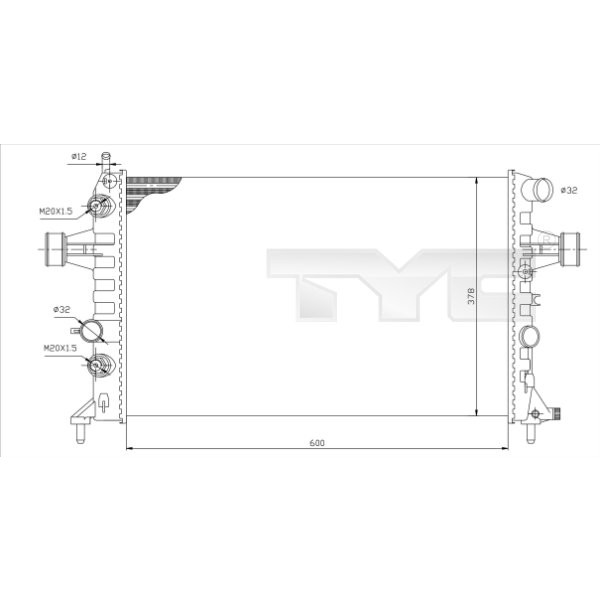 Слика на Воден радиатор (ладник) TYC 725-0006