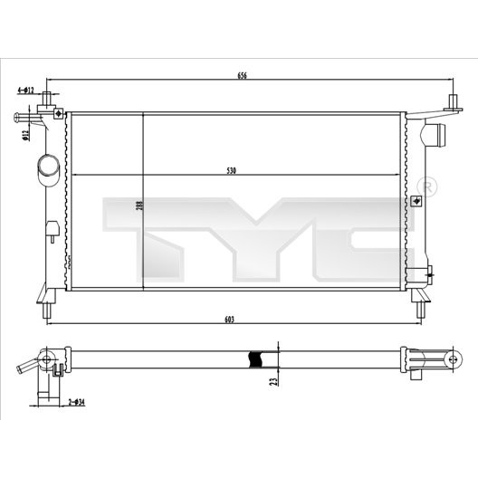 Слика на Воден радиатор (ладник) TYC 725-0020