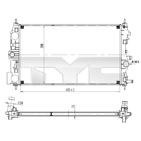 Слика на Воден радиатор (ладник) TYC 725-0037