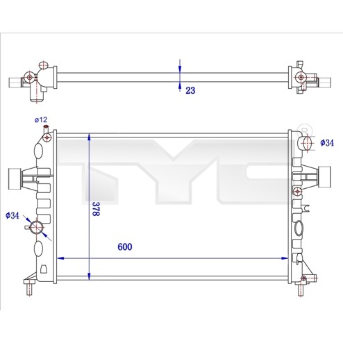 Слика на Воден радиатор (ладник) TYC 725-0038-R