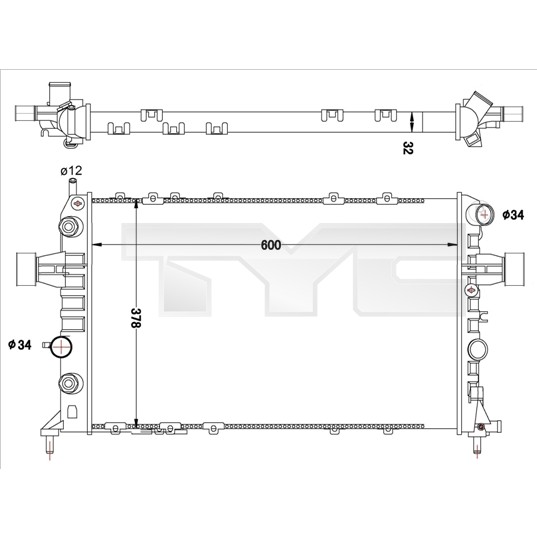 Слика на Воден радиатор (ладник) TYC 725-0040-R