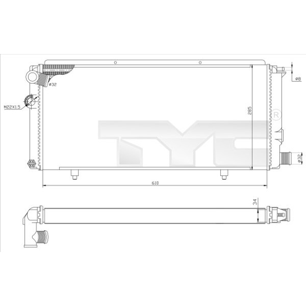 Слика на Воден радиатор (ладник) TYC 726-0014-R