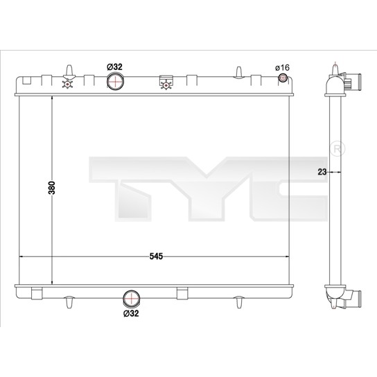 Слика на Воден радиатор (ладник) TYC 726-0019-R