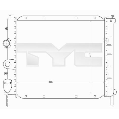 Слика на Воден радиатор (ладник) TYC 728-0008-R за Renault Clio 2 1.4 (B/CB0C) - 75 коњи бензин