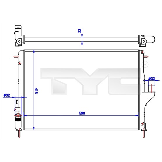 Слика на Воден радиатор (ладник) TYC 728-0056-R