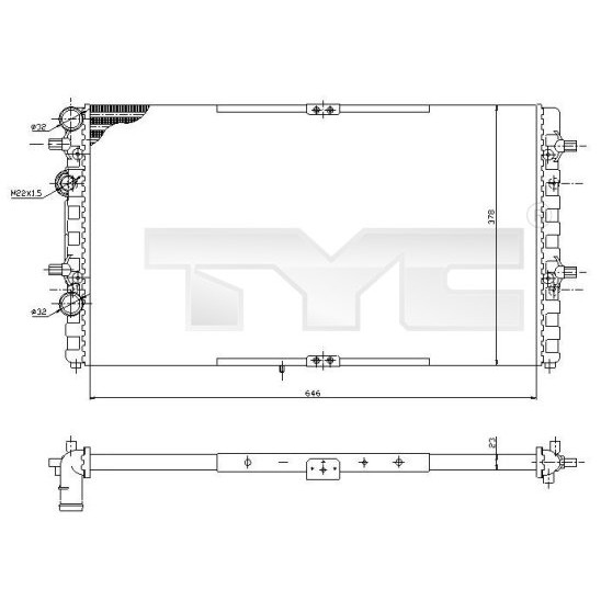 Слика на Воден радиатор (ладник) TYC 731-0002 за Seat Cordoba Vario Estate (6K5) 1.6 i - 75 коњи бензин