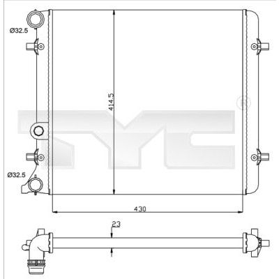 Слика на Воден радиатор (ладник) TYC 737-0010 за Skoda Octavia (1U2) 1.6 - 101 коњи бензин