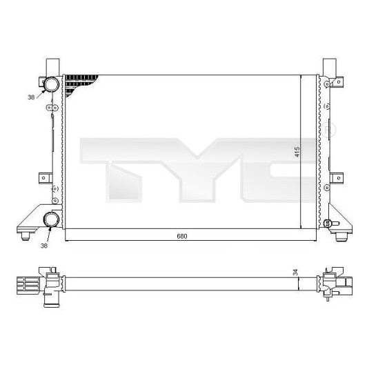 Слика на Воден радиатор (ладник) TYC 737-0056 за VW LT 28-35 2 Bus (2DM) 2.8 TDI - 131 коњи дизел