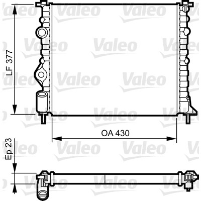 Слика на Воден радиатор (ладник) VALEO 731378 за Renault Megane 1 Classic (LA0-1) 1.4 16V (LA0D, LA1H, lA0W, LA10) - 95 коњи бензин