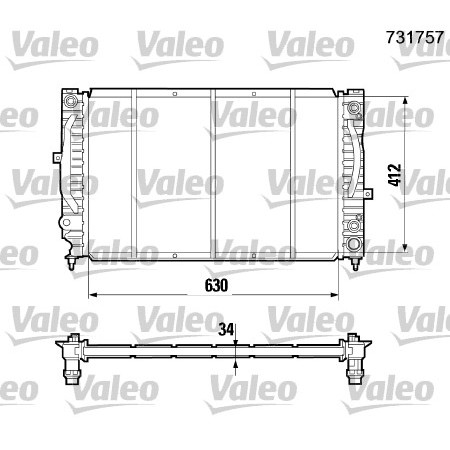 Слика на Воден радиатор (ладник) VALEO 731757 за Audi A6 Sedan (4B, C5) 2.4 - 170 коњи бензин