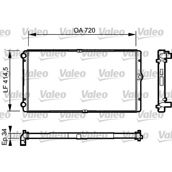 Слика на Воден радиатор (ладник) VALEO 732177 за VW Transporter T4 Box 2.5 TDI Syncro - 102 коњи дизел