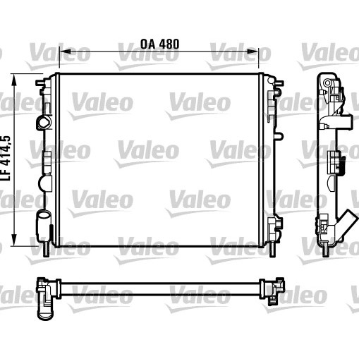 Слика на Воден радиатор (ладник) VALEO 732523 за Renault Clio 2 Box 1.1 (SB0A, SB0F, SB1K, SB2D) - 58 коњи бензин