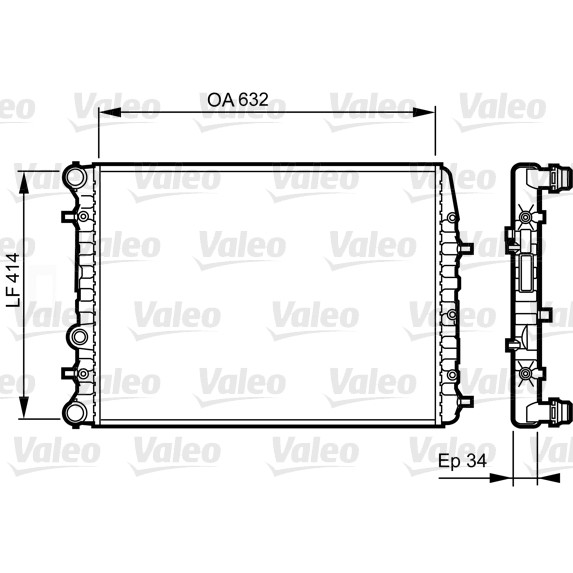 Слика на Воден радиатор (ладник) VALEO 732864 за VW Polo 4 Sedan (9n) 1.6 - 101 коњи бензин