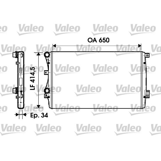 Слика на Воден радиатор (ладник) VALEO 732872 за VW Caddy 3 Estate 1.2 TSI - 105 коњи бензин