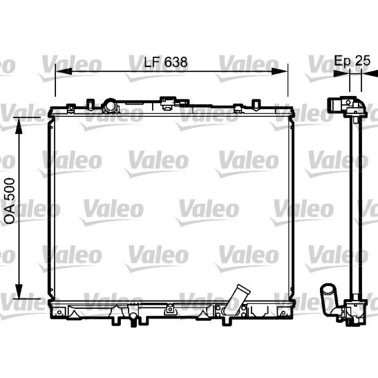 Слика на Воден радиатор (ладник) VALEO 734424 за Mitsubishi Montero Sport (K90) 2.5 TD (K94W) - 115 коњи дизел