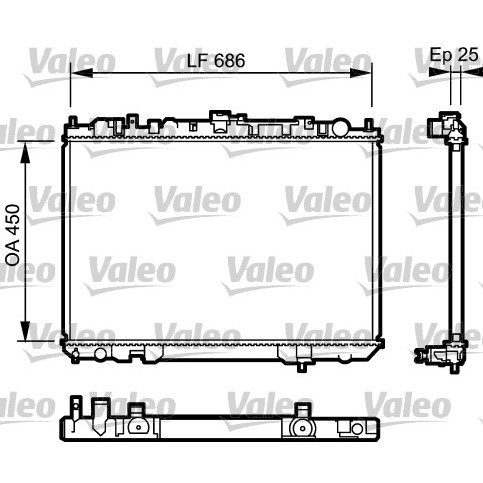 Слика на Воден радиатор (ладник) VALEO 735081 за Nissan X-Trail (T30) 2.2 DCi FWD - 114 коњи дизел