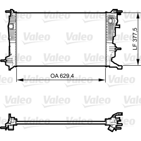 Слика на Воден радиатор (ладник) VALEO 735607 за Renault Megane 3 Coupe 1.5 dCi (DZ0C, DZ1A) - 90 коњи дизел