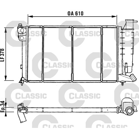 Слика на Воден радиатор (ладник) VALEO CLASSIC 231181