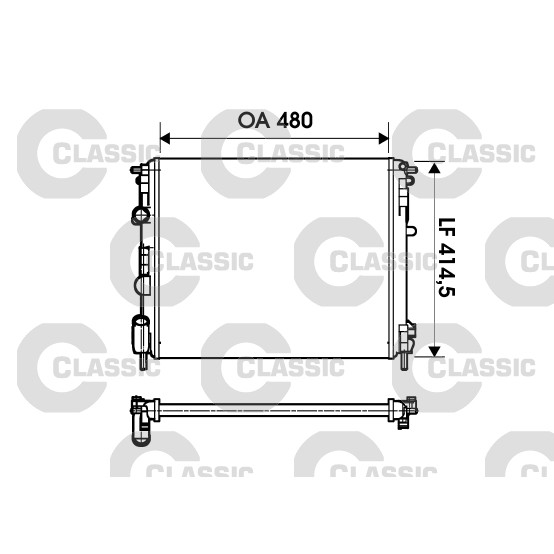 Слика на Воден радиатор (ладник) VALEO CLASSIC 232621 за Renault Clio 2 1.4 16V (B/CB0L) - 95 коњи бензин