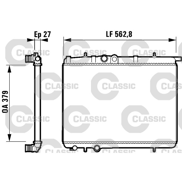 Слика на Воден радиатор (ладник) VALEO CLASSIC 232910 за Peugeot 206 SW 1.6 16V - 109 коњи бензин