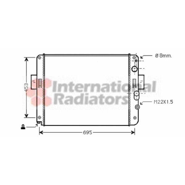 Слика на Воден радиатор (ладник) VAN WEZEL 28002061 за камион Iveco Daily 1 Bus A 45-12 (95839211, 95839231, 95839311, 95839317...) - 122 коњи дизел