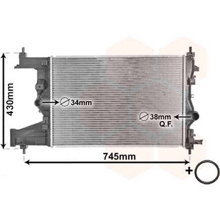 Слика на Воден радиатор (ладник) VAN WEZEL 37002487 за Opel Astra J Sedan 1.3 CDTI - 95 коњи дизел