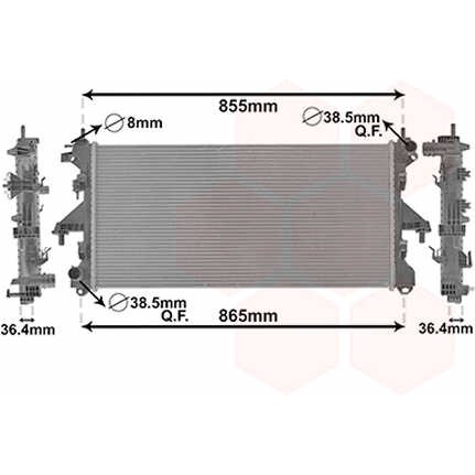 Слика на Воден радиатор (ладник) VAN WEZEL 40002304 за Peugeot Boxer Platform 3.0 HDi 175 - 177 коњи дизел